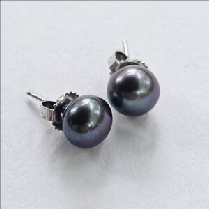 Honora Black Pearl Classic Stud Earrings